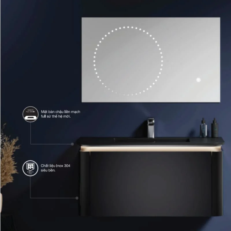 Bộ tủ chậu cao cấp đèn Mowoen MW6811S-80