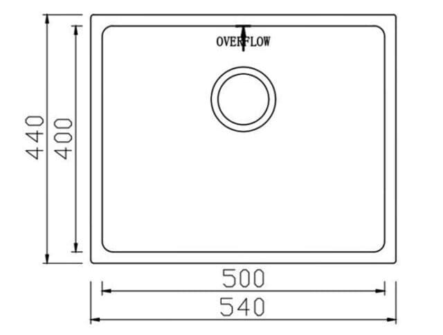 Bản vẽ Chậu rửa bát chống xước Workstation Sink – Undermount Sink KN5444SU Dekor