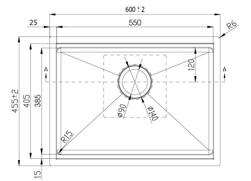 Bản vẽ Chậu rửa bát Workstation Sink – Undermount Sink KN6046SU