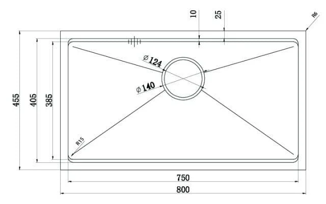 Bản vẽ Chậu rửa bát Workstation Sink – Undermount Sink KN8046SU