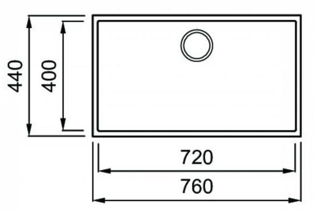 Bản vẽ Chậu rửa bát Granite Sink Naros 760S – Black
