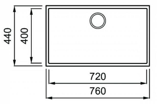 Bản vẽ Chậu rửa bát Granite Sink Naros 760S – Grey