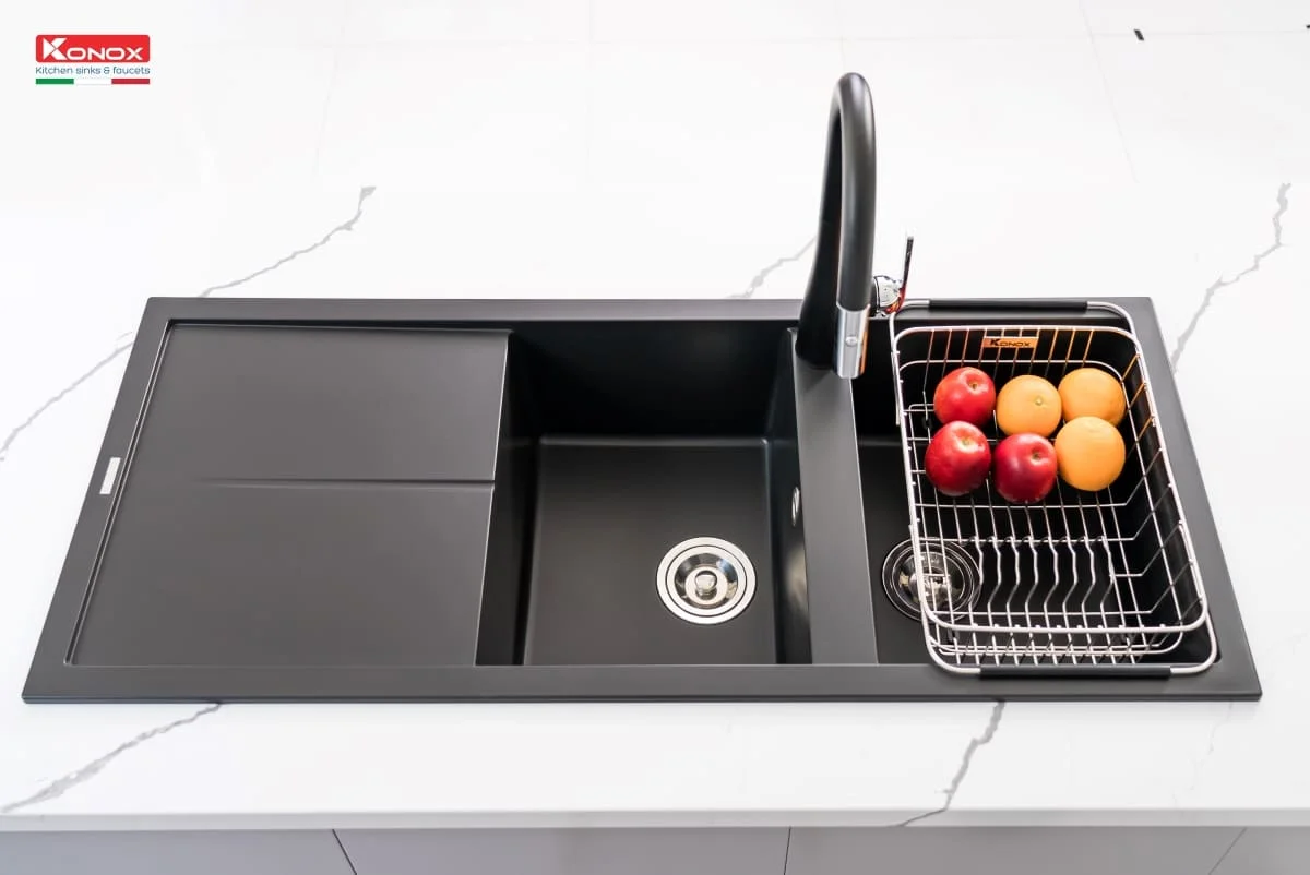 Chậu rửa bát Granite Sink Livello Smart 1160 – Black