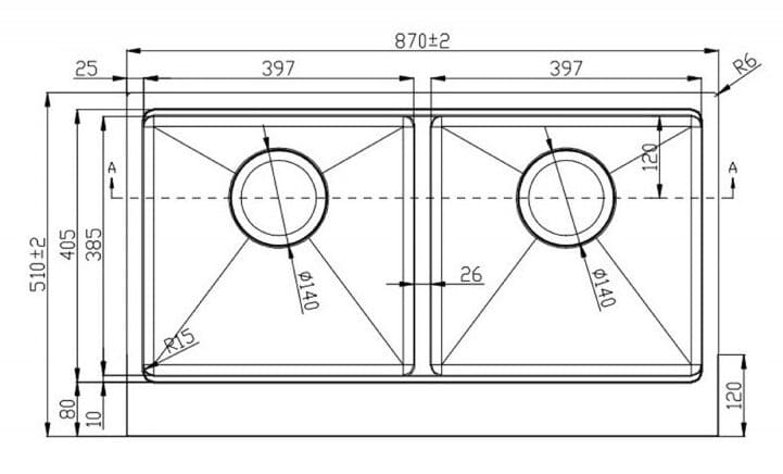 Bản vẽ Chậu rửa bát Workstation Sink – Apron Sink KN8751DA Retta