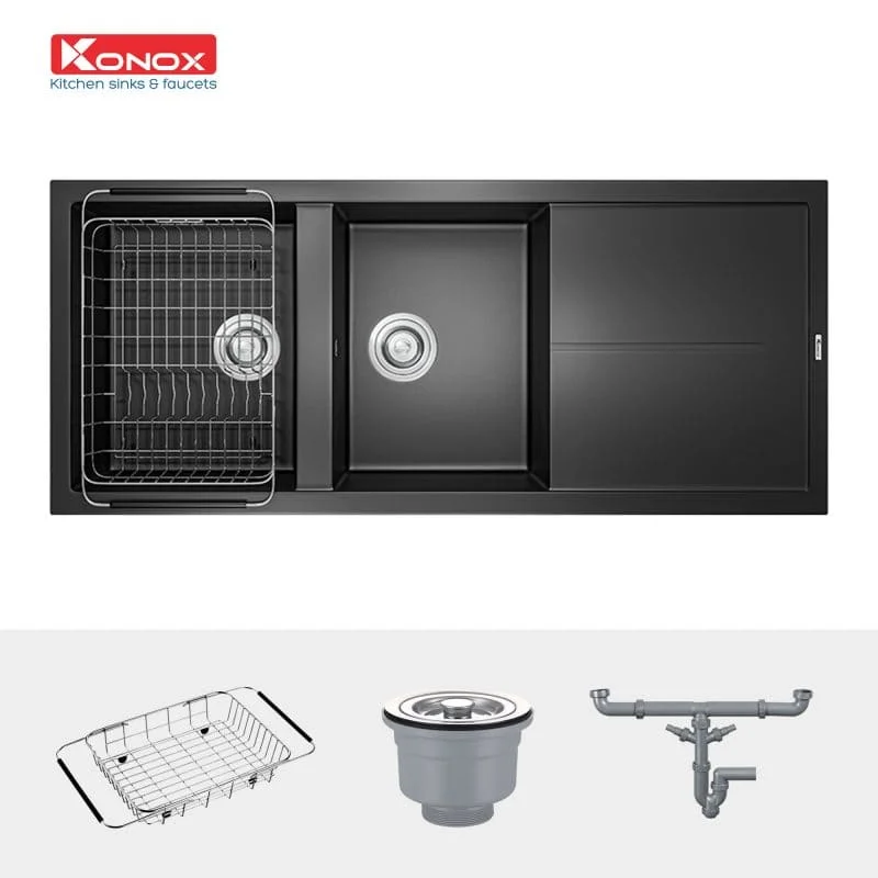 Chậu rửa bát Granite Sink Livello Smart 1160 – Black