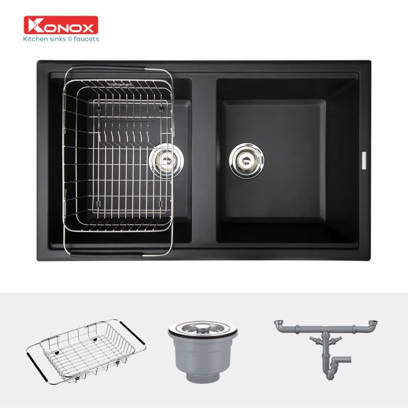 Chậu rửa bát Granite Sink Phoenix Smart 860 – Black