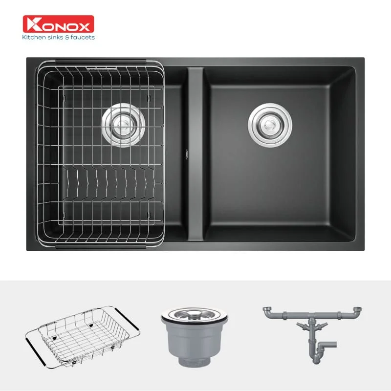 Chậu rửa bát Granite Sink Veloci 760D – Black