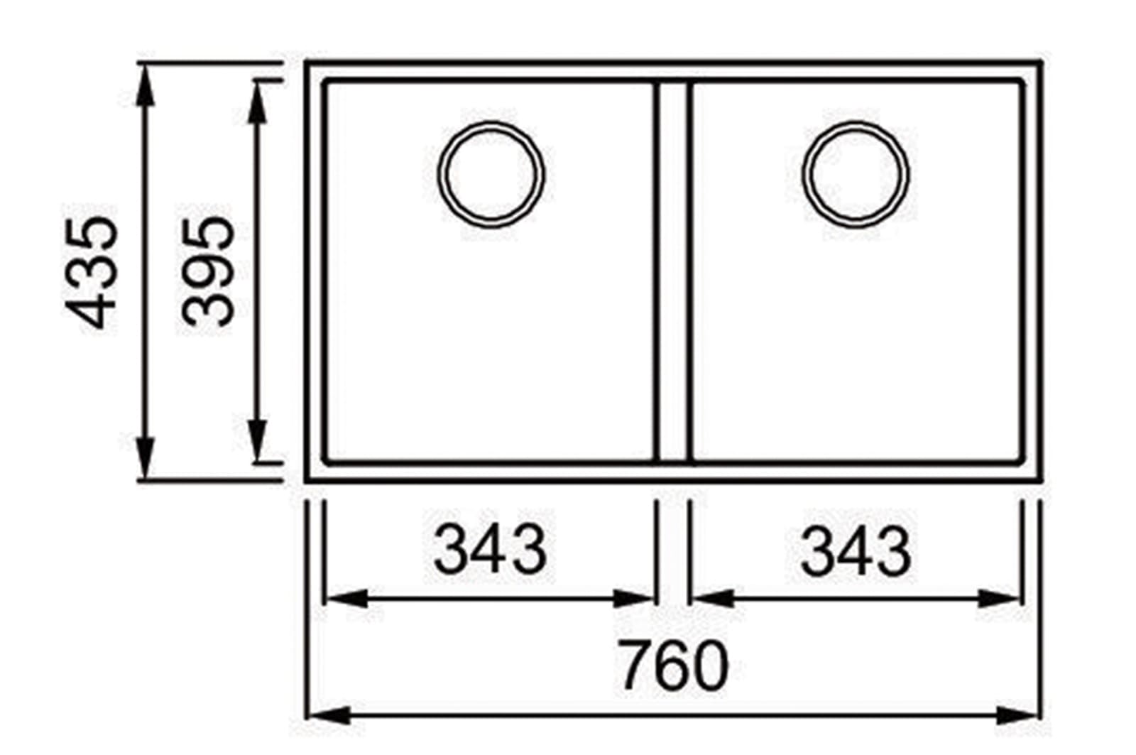 Bản vẽ Chậu rửa bát Granite Sink Veloci 760D – Black
