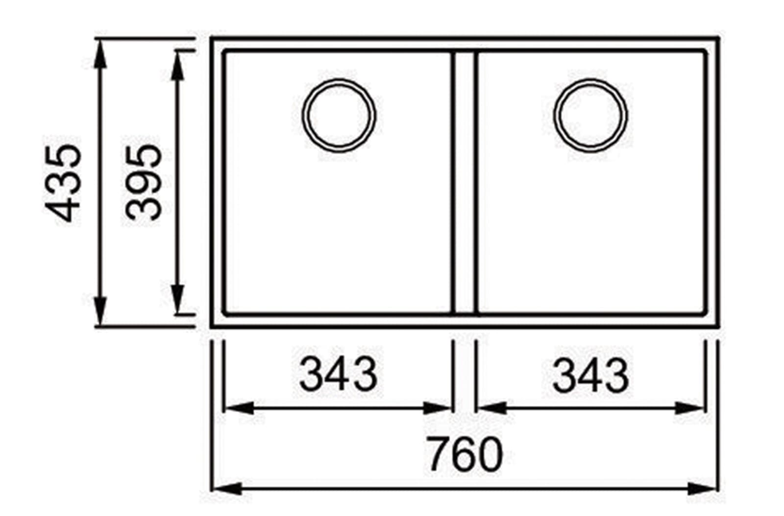 Bản vẽ Chậu rửa bát Granite Sink Veloci 760D – Grey
