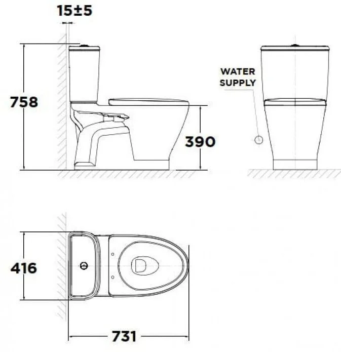 Bản vẽ Bồn Cầu American Standard VF-2162S
