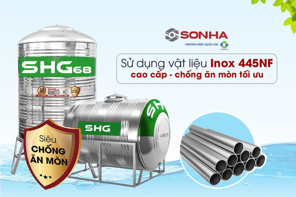 Bồn nước Lộc Phát siêu chống ăn mòn 2000l đứng phi 1380