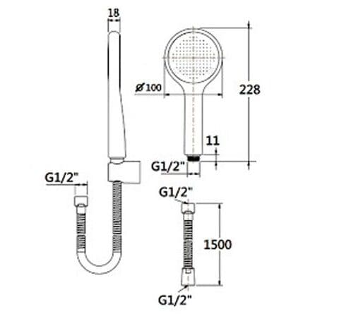 Bản vẽ Tay Sen American Standard FFASS505-MB