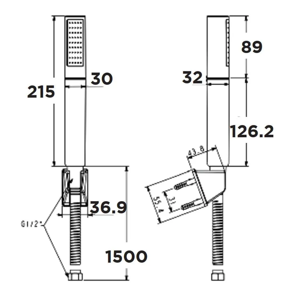 Bản vẽ Tay Sen American Standard WF-S508 màu đen 