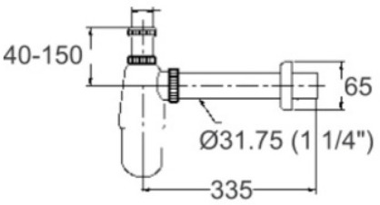 Bản vẽ Ống thải chữ P American Standard A-8102-N