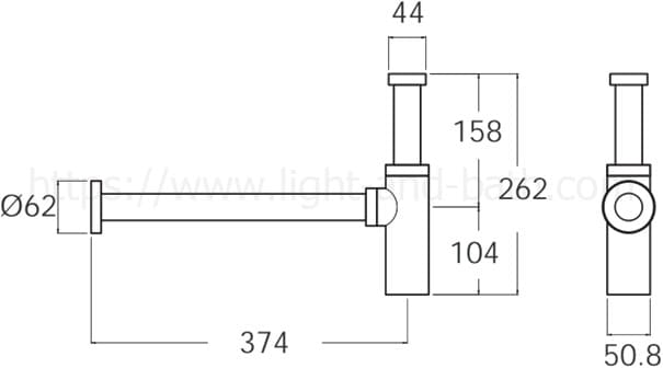 Bản vẽ Ống thải chữ P American Standard A-8105
