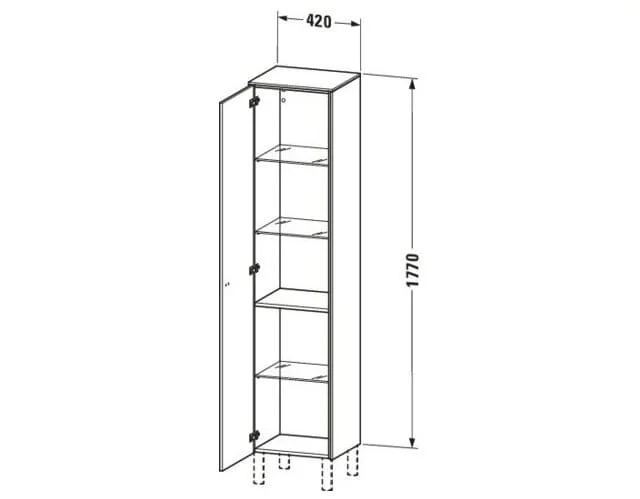 Bản vẽ Tủ Để Đồ Nhà Vệ Sinh Duravit BR1330R1053