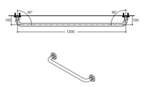 Bản vẽ Thanh vịn American Standard HR-3204120-01