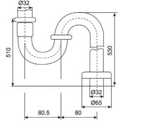 Bản vẽ Ống thải chữ S American Standard WF-9502