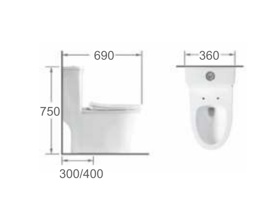 Bản vẽ Bồn cầu 1 khối Royal Join RA-9911