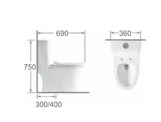 Bản vẽ Bồn cầu 1 khối Royal Join RA-9911