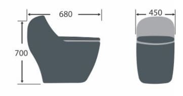 Bản vẽ Bồn cầu liền khối nắp chống xước Royal RA-9926