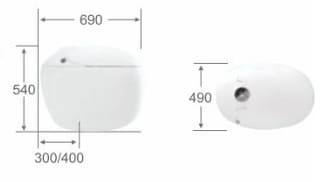 Bản vẽ Bồn cầu trứng thông minh có kết nước Royal RA-K9