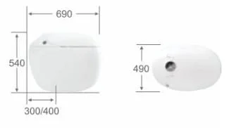 Bản vẽ Bồn cầu trứng thông minh có kết nước Royal RA-K9