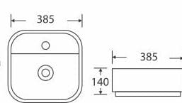 Bản vẽ Chậu rửa đặt bàn Royal Join RA-8388