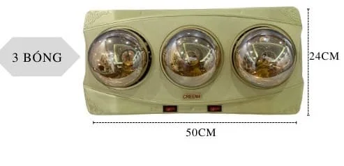Kích thước đèn sưởi nhà tắm 3 bóng Creen