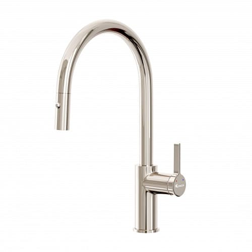 Vòi rửa bát nóng lạnh dây rút Konox Alto Nickel