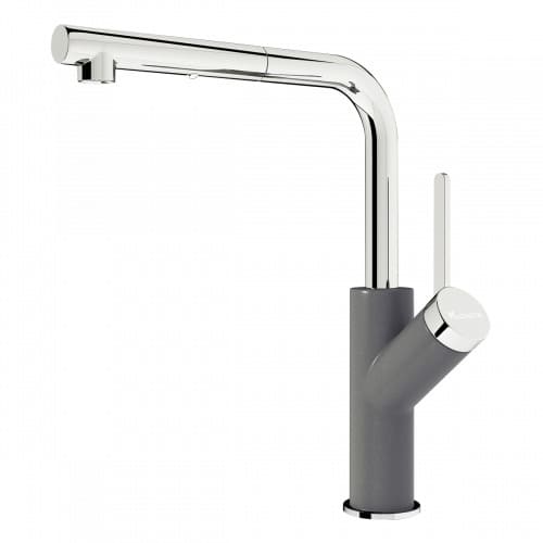 Vòi rửa bát nóng lạnh dây rút Konox Artan Grey