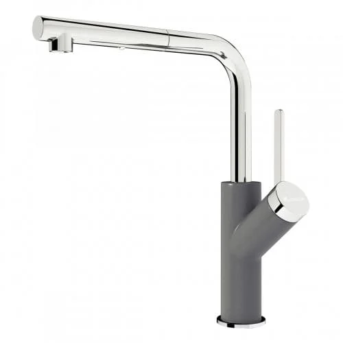 Vòi rửa bát nóng lạnh dây rút Konox Artan Grey