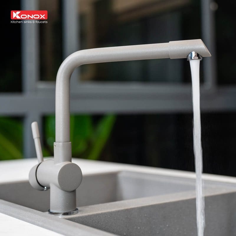 Vòi rửa bát nóng lạnh Konox Felix Grey