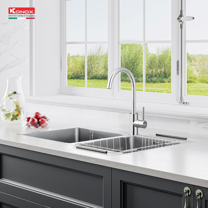 Vòi rửa bát nóng lạnh Konox Rio