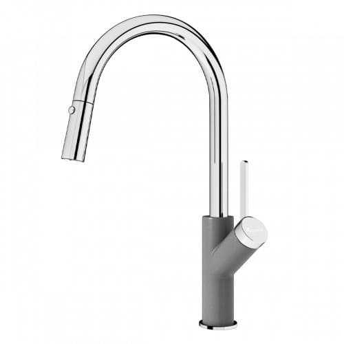 Vòi rửa bát nóng lạnh dây rút Konox Ponte Grey