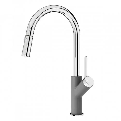 Vòi rửa bát nóng lạnh dây rút Konox Ponte Grey