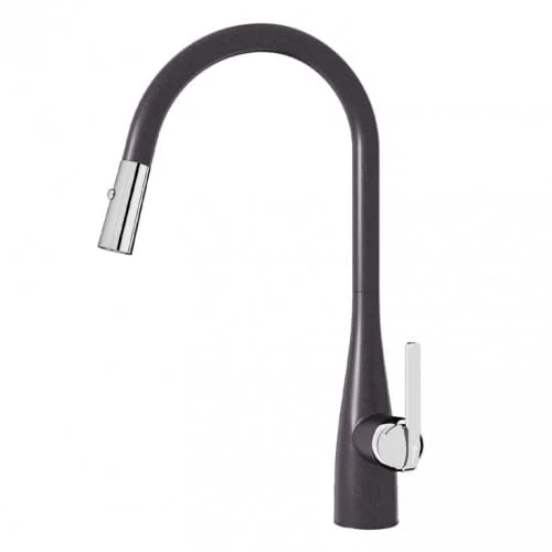 Vòi rửa bát nóng lạnh dây rút Konox Curva Black