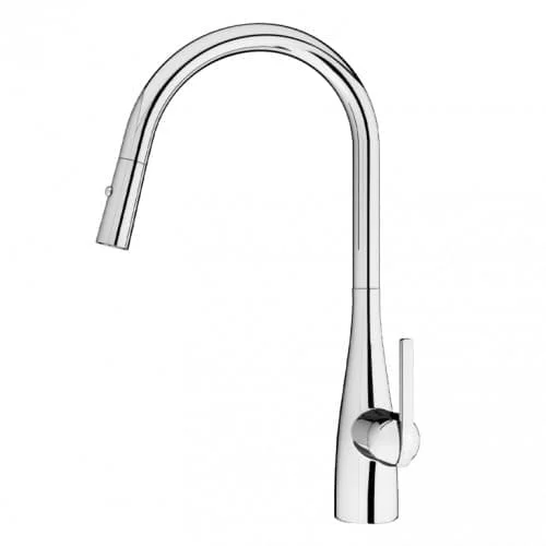 Vòi rửa bát nóng lạnh dây rút Konox Curva Chrome
