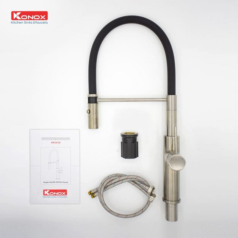 Vòi rửa bát nóng lạnh cần mềm Konox KN1618