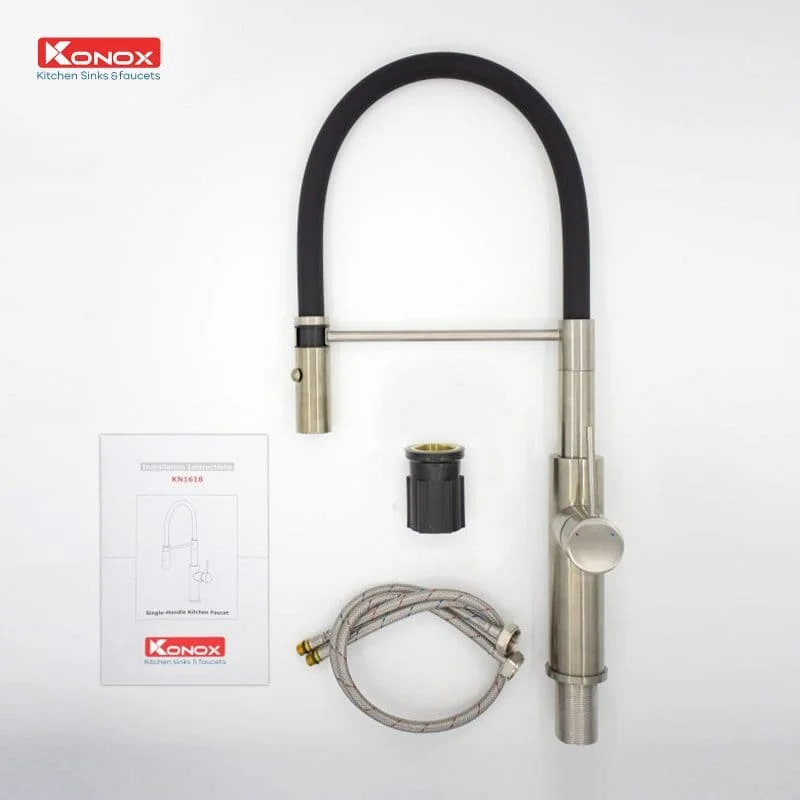 Vòi rửa bát nóng lạnh cần mềm Konox KN1618