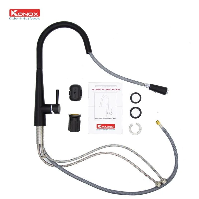 Vòi rửa bát nóng lạnh dây rút Konox KN1901B