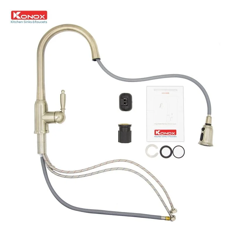 Vòi rửa bát nóng lạnh dây rút Konox KN1905