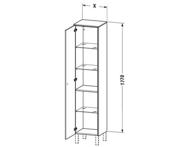 Bản vẽ Tủ Để Đồ Nhà Vệ Sinh Duravit BR1330R4343