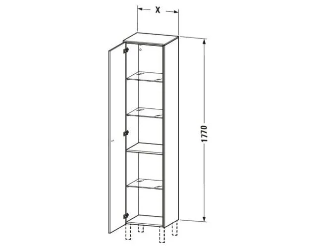 Bản vẽ Tủ Để Đồ Nhà Vệ Sinh Duravit BR1330R4343