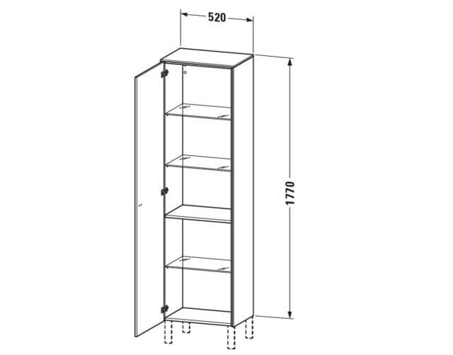 Bản vẽ Tủ Để Đồ Nhà Vệ Sinh Duravit BR1331L1016