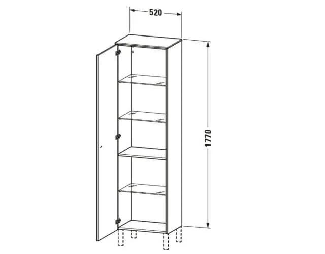 Bản vẽ Tủ Để Đồ Nhà Vệ Sinh Duravit BR1331L1016