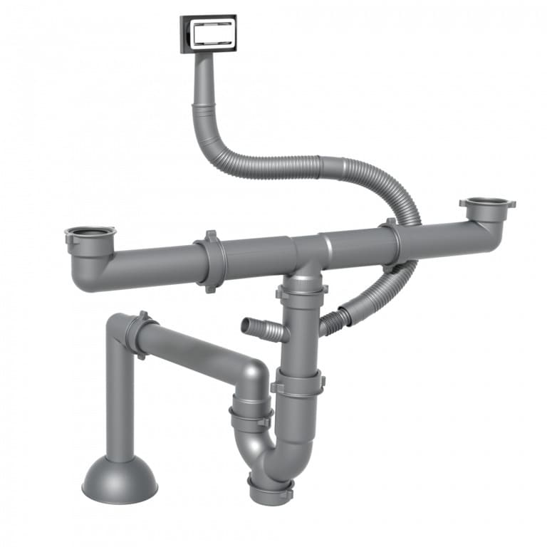 Siphon chậu rửa bát 2 hố Konox Pipe Drain PD02