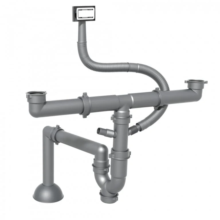 Siphon chậu rửa bát 2 hố Konox Pipe Drain PD02