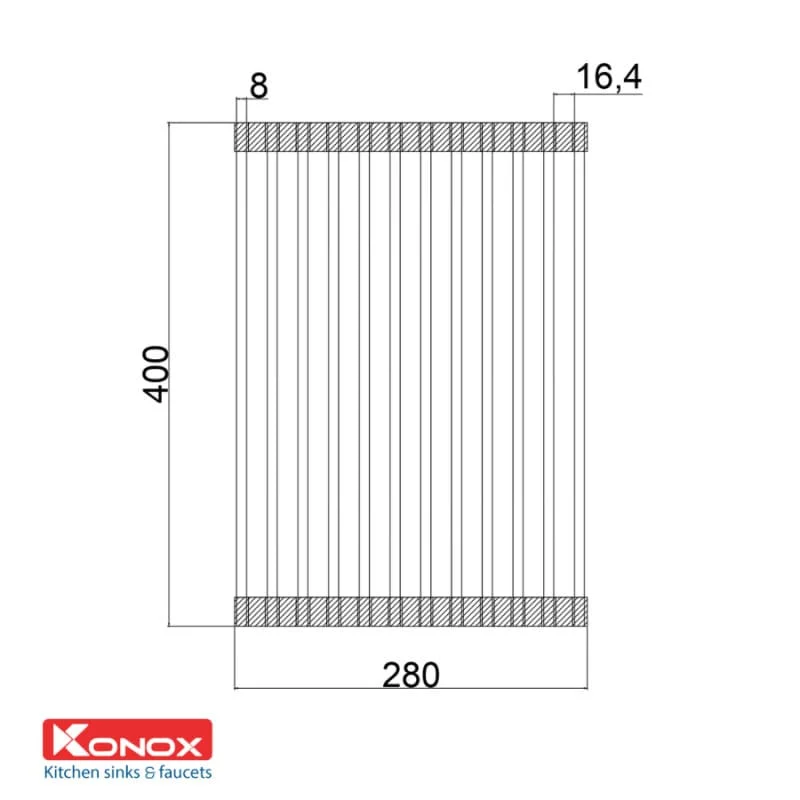 Bản vẽ Thanh lưới Konox Roller Mat RM01