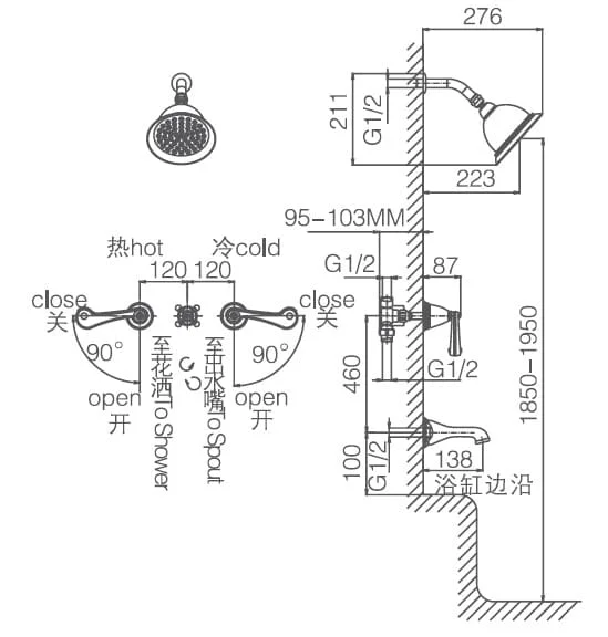 Bản vẽ sen âm tường Joden Diana 81005018B4